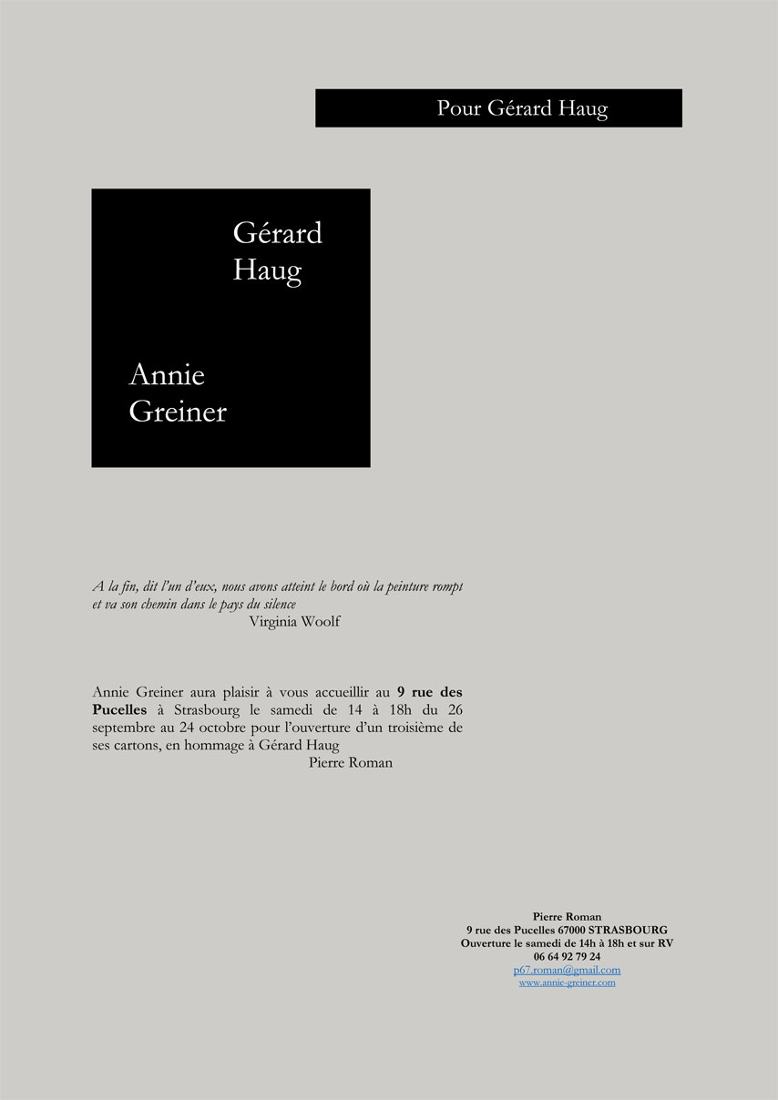 Autoportrait Annie Greiner - Exposition Gérard Haug -1